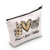 LEVLO Cute Tabby Cat Cosmetic Make Up Bag Tabby Mom Gift Peace Love Tabby Makeup Zipper Pouch Bag For Cat Owner (Peace Love Tabby)