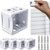 Mini Blind Brackets, 1 Inch Blind Brackets, Window Blind Brackets for Headrail Holder, White Brackets for Blinds, Mini Blinds Box Mounting Bracket (4 pcs)