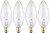 Westinghouse 4023 40-Watt, B 9-1/2 Decorative Ceiling Fan Bulb, Candelabra Base, Clear - 4 Pack