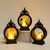 Halloween Lights Lantern 3PCS Mini Halloween Pumpkin Candle Lantern LED Halloween Scary Scene Lights Halloween Lantern Decor Vintage Hanging Lantern Gifts for Indoor,Party Spooky Decorations