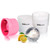 Sphere Ice Mold Ice Maker Whiskey Ice Mold Ice Ball Round Ice Cube Mold Cube Mold For Bourbon Big Ice Cube Stackable Easy Release Silicone Ice Cube Pack of 2 By Ice Monster (Pink+White)