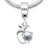 Clear Rhinestone Apple Heart Dangle Charm Bead for Snake Chain Bracelet
