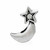 European Moon Star W/Clear Rhinestone Charm Bead Spacer for Snake Chain Charm Bracelet
