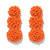 Statement Beaded Earrings Bohemian Handmade Layered Drop Dangle Earring Long Triple Acrylic Seed Bead Stud Earring for Women (Orange)
