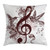 Ambesonne Music Throw Pillow Cushion Cover, Cute Floral Design with Treble Clef and Singing Flying Birds Sparrows Art, Decorative Square Accent Pillow Case, 18 X 18 Inches, Chesnut Brown White