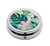 Pill Box Round Silver Pill Case Portable Medicine Tablet Holder Pill Organizer Decorative Travel Pocket or Purse Tropical Leaves