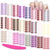 SILPECWEE 24 Sheets Full Nail Wraps Gradient Glitter Nail Polish Strips for Women Gel Nail Strips Self Adhesive Nail Polish Stickers Fingernail Sticker Nails Manicure Kit with 1pc Nail File