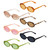 obmwang 6 Pieces Retro Oval Sunglasses for Women Vintage Trendy Narrow Sunglasses 90s Sunglasses Polarized UV400 Protection