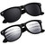 Sunier Polarized Sunglasses for Men and Women Eyewear,Silver Mirrored UV400 Lens Retro Classic Square Shades 2 Pack,SR003