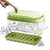 Ice Cube Tray with Lid and Storage Bin for Freezer - 2 Trays 64 Pieces Ice Mold and Scoop Easy Press Release Ice Cube Tray Mold Stackable Ice Trays with Cover Ice Container