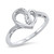 Heart Swirl Clear CZ Promise Ring New .925 Sterling Silver Band Size 9