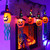 pxwodoft Halloween Pumpkin Lights,10ft Battery Operated 5 LEDs Halloween Decorations Outdoor Indoor String Lights, Scary Hanging Lighted Ghost Wizard Hat Decoration for Patio Garden Home Party Decor