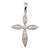 Sterling Silver Studded Delicate Flower Cross Pendant Clear Simulated CZ Charm