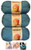 Bernat Softee Baby Acrylic Yarn 3 Pack Bundle Includes 3 Patterns DK Light Worsted #3 (Blue Jeans Bundle)