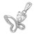 High Polish Butterfly Pendant Clear Simulated CZ .925 Sterling Silver Charm
