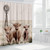 Highland Cow Shower Curtains Rustic Three Cattle Windmill Farm Scenery Farmhouse Bathroom Polyester Fabric Decor Hanging Curtain Set 70x70 Inch Included Hooks