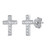 Sterling Silver Classic Studded Cross Elegant Faith Micro Pave Earrings Clear CZ
