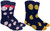 Fine Fit Mens Novelty Print Socks | 2 Pair Set | Trouser Socks | Casual | Crew (10-13, Sports Season)