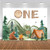 ANSHUHAI Forest Camping Happy Birthday Backdrop One Happy Camper Birthday Decorations Boy's Adventure 1st Birthday Party Photography Background Tent Campfire Camping Theme Party Banner (7x5ft)