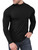 Uni Clau Mens Mock Turtleneck Sweater Long Sleeve Pullover Sweater Basic Slim Fit Undershirt Black M