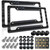 BGGTMO American Flag License Plate Frames- 2 Pack Black Grey Patriotic USA Aluminum Car Tag Holder Cover for Front Rear, with Screws Caps