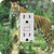 Rikki Knight Tiger on Dark Green Background Single GFI Light Switch Plate