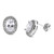 Vintage Framed Eternity Oval Endless Clear Simulated CZ .925 Sterling Silver Earrings