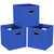 NieEnjoy Black Fabric Cubes Storage Containers ,Foldable Storage Bins Cubes Organizer Baskets with Dual Handles for Shelf Closet Set of 3,(Dark Blue)