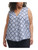 Calvin Klein Womens Blue Stretch Textured Printed Sleeveless V Neck Wear to Work Top Plus 1X