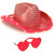 Funcredible Space Cowgirl Hat - Red Light Up Cowboy Hat with Glasses - Halloween Cow Girl Costume Accessories - Fun Rodeo Party Hats and Goggles for Kids, Girls and Women