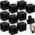 10 Pcs Microphone Flag Station Portable Square Cube ABS Foam Mic Flag Logo Studio Equipment Microphone Accessories for Reporter Host Interview (Black)