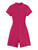Floerns Women's Solid Mock Short Sleeve Ribbed Bodycon Shorts Romper Jumpsuit Hot Pink XS