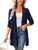 Casual Lightweight Long Sleeve Cardigan Loose Soft Drape Open Front Crochet Sweater Sun Protection Coverups Blue