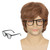 Miss U Hair Mens Wigs Short Brown Wig with Glasses Male Cosplay Wig Halloween Party Costume Wig