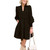 Haleakala Womens Casual Dress V Neck Long Sleeve Tunic Dress Loose Ruffle Tiered Mini Dress Flowy Swing Shift Dresses Black