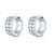Sterling Silver Elegant Hoop Statement Studded Hinge Huggy Earrings Clear CZ 925