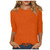 Womens 3/4 Sleeve Tops Womens Summer Tops 2023 3/4 Length Sleeve Casual Blouses Crewneck Solid Color Cute Tops Loose Fit Pullover X-Large 01-Orange