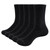 YUEDGE Men's Black Performance Training Athletic Socks Moisture Wicking Cotton Cushioned Crew Socks for Men 6-9, 5 Pairs/Pack