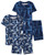 The Children's Place boys Sleeve Top and Shorts Pajama Set Glow-dino/Blue 2 Pack Kids - PJ set 10