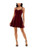 B Darlin Womens Burgundy Stretch Zippered Spaghetti Strap Sweetheart Neckline Mini Party Fit + Flare Dress Juniors 9