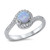 Light Blue Simulated Opal Halo Clear CZ Ring New .925 Sterling Silver Band Size 9
