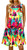 Summer Casual Tshirt Dresses for Women Swing Sun Dress Beach Swimsuit Cover Ups with Pockets 3X-Large Rainbow