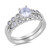Round Solitaire Clear CZ Wedding Ring Set .925 Sterling Silver Band Size 8