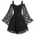 Gothic Vintage Lace Patchwork Women Dress Plus Size Goth Bandage Ladies Spaghetti Strap Dresses(Black,L)