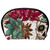 Inhomer Vintage Sugar Skull Flower Cosmetic Bag Travel Handy Organizer Pouch Makeup Bags Purse for Women Girls