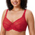 DELIMIRA Women's Plus Size Minimizer Full Coverage Unlined Underwire Lace Bra Tango Red 36DD