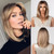 Allbell Blonde Wigs with Bangs Ombre Blonde Short Bob Wigs for Women Natural Looking Synthetic Hair Replacement