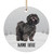 Personalized Name Lhasa Apso Black Christmas Tree Ornaments Circle Ceramic Decorations Gifts for Dog Mom