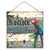 It's Five O'clock Somewhere Wood Plank Hanging Sign Rustic Decor Hanging Beach Vacation Drinking Parrot Signs Retro Wood Home Sign for Kitchen Laundry Window 12x12in