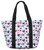 Disney Tote Mickey & Minnie Mouse Icon Print Zipper Travel Bag (Grey)